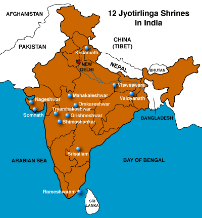Dwadasa Jyotirlinga Map
